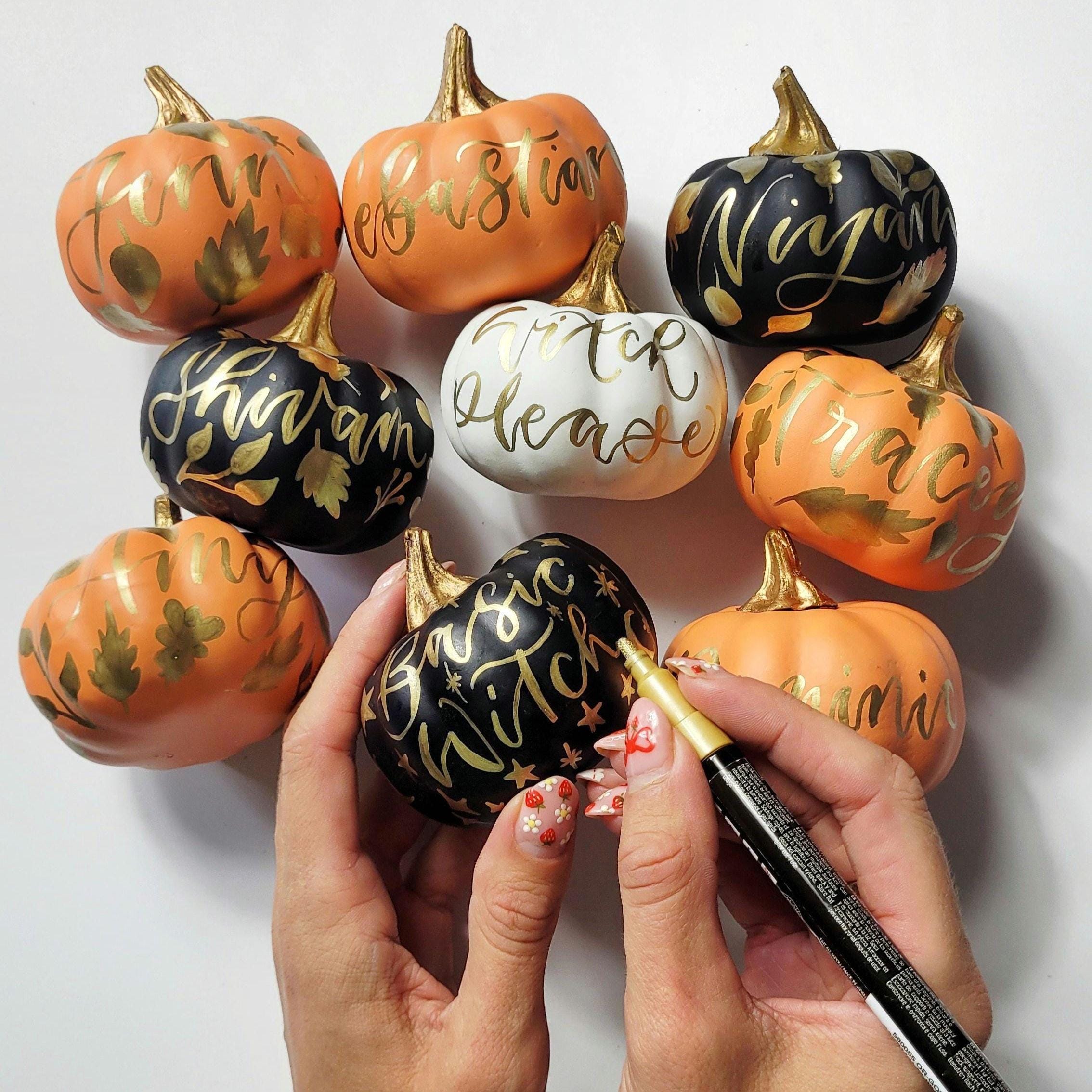Personalised Pumpkin - Hand-painted Calligraphy Mini
