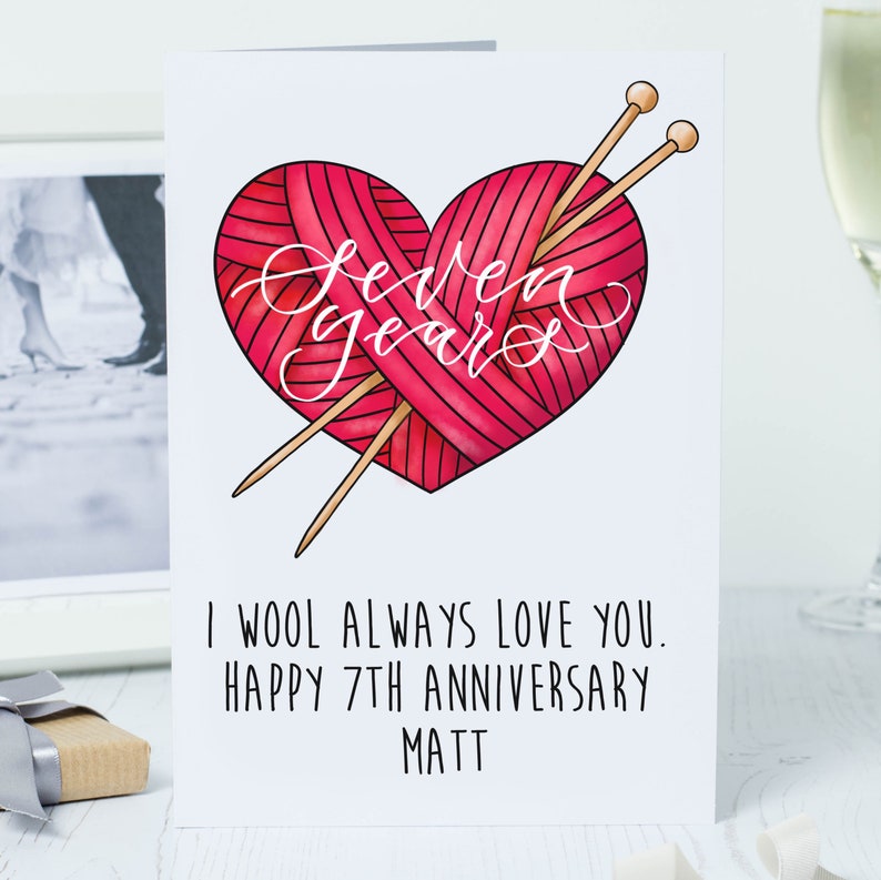 7th Anniversary Card I Wool Always Love You Happy 7th Etsy UK