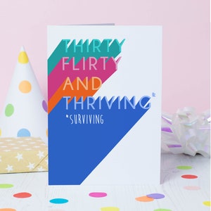 13 anni per un biglietto di compleanno di 30 anni - Trentenni civettuoli e prosperi *sopravviventi - biglietto di compleanno divertente per il 30° compleanno / possibilità di inviare direttamente con un messaggio