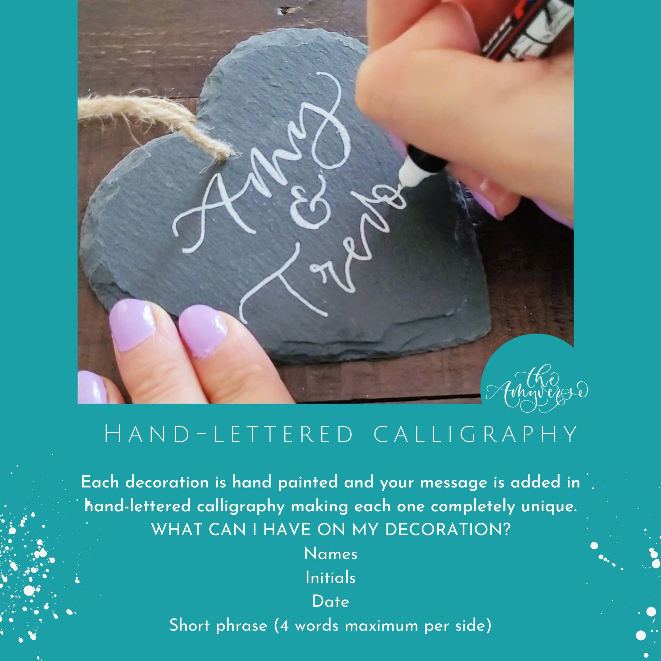 Cuore In Ardesia Personalizzato Con Incisione Laser – 20x20 Cm, Famiglia E Vita, Decorazione Da Parete - 3