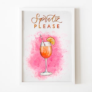 Aperol spritz print - spritz please - Classic cocktails print