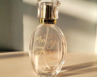 Personalised perfume bottle: Hand Engraved Refillable Perfume  50ml/1.7oz bottle