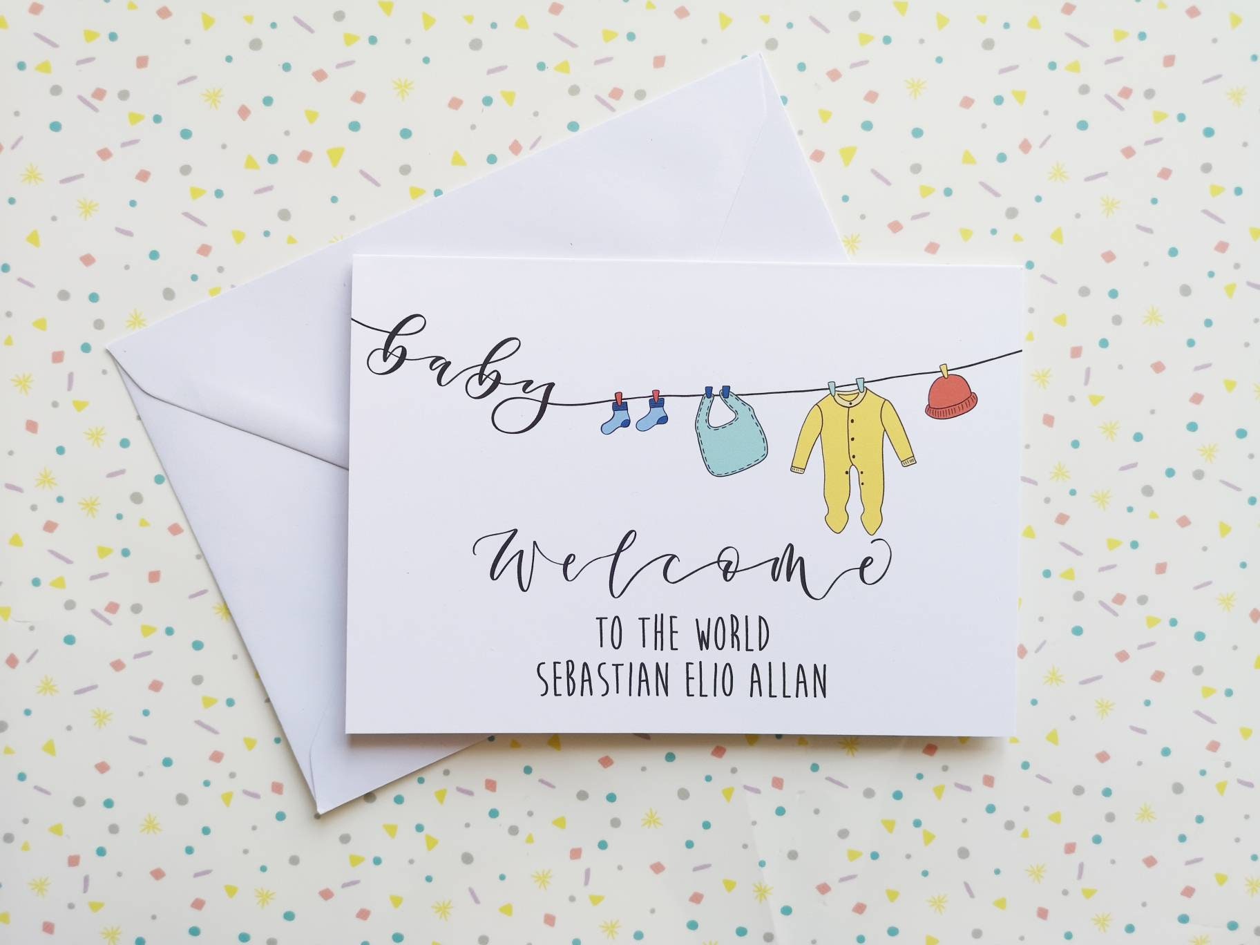 Personalised New Baby Card Welcome to the World Card Eco | Etsy UK