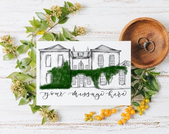 Personalised Pelham house illustration - Option to personalise with hand-lettered calligraphy