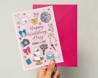 Personalisierte Hochzeitskarte: Alles Gute zum Hochzeitstag!