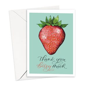 Carte de remerciement fraise - Merci beaucoup berry