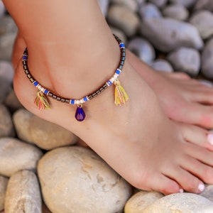 Beaded anklet bracelet, beach anklet for women // beach jewelry for woman // boho jewelry // ankle bracelets for women // boho anklet image 1