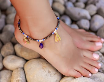 Beaded anklet bracelet, beach anklet for women // beach jewelry for woman // boho jewelry // ankle bracelets for women // boho anklet