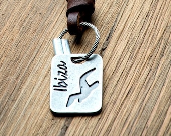 Tag Disk Necklace // Tag Disk Leather Necklace "IBIZA" Spain