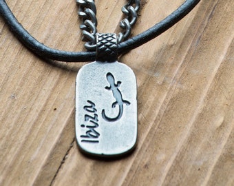 Tag Necklace // Tag Disk Necklace // Dog Tag Necklace // Military Tag Necklace // Metal Tag Necklace