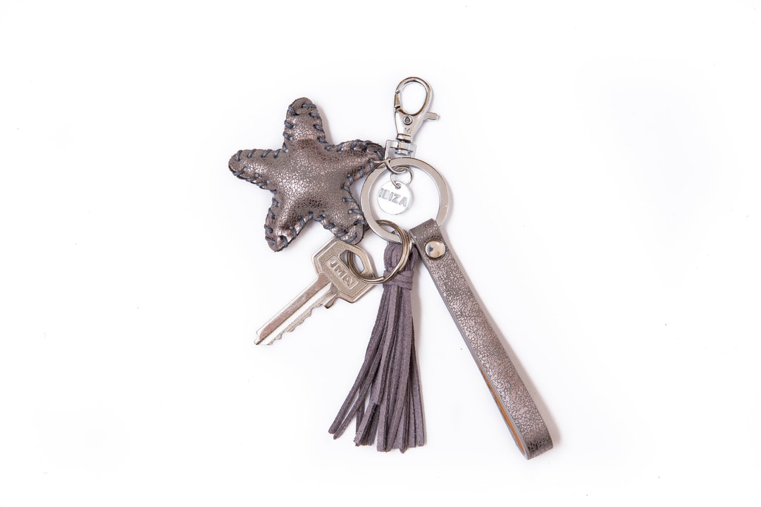 Chaîne de clés En cuir Star // Porte-clés en cuir // - Etsy France