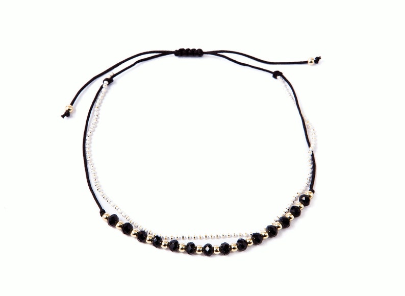 String Ankle Bracelet // String Anklet // Black Anklet // Etsy