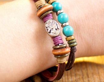 Leather Bracelet For Women // Women Boho Bracelet // Women Bracelet // Women Leather Bracelet // Hippie Bracelet For Women