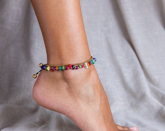 Multicoloured Anklet // Multicoloured Ankle Bracelet For Women // Women Anklet // Women Ankle Bracelet // Anklets For Women // Beach Anklet