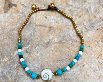 Turquoise and white Anklet // Turquoise Anklet For Women // Women Anklet // Women Anklet Bracelet // Anklets For Women // Beach Anklet