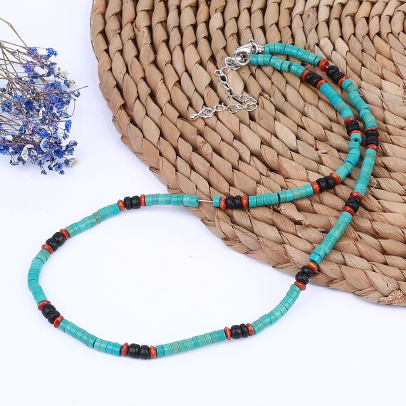 Men's Necklace // Turquoise Beads Necklace for Men // Traveling