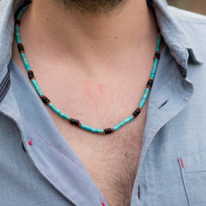 Men's Necklace // Turquoise Beads Necklace For Men // Traveling Necklace // Beads Necklace For Men // Turquoise Necklace // Tribal Necklace