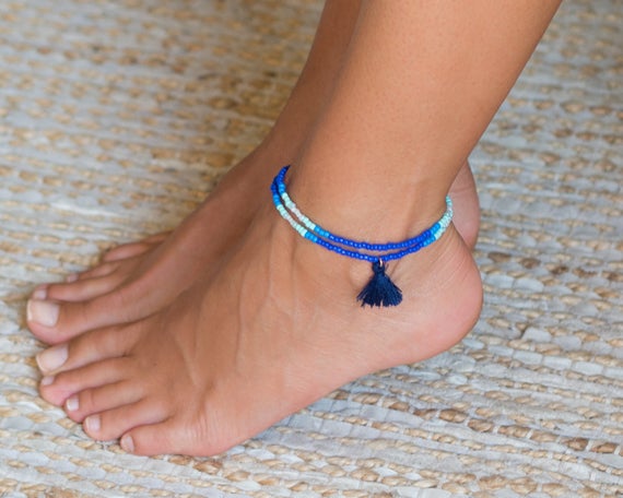 Anklet // Women's Ankle Bracelet // Feet Bracelet // Tassel Anklet // Beach  Anklet // Anklet for Girls // Ankle Bracelet for Women - Etsy