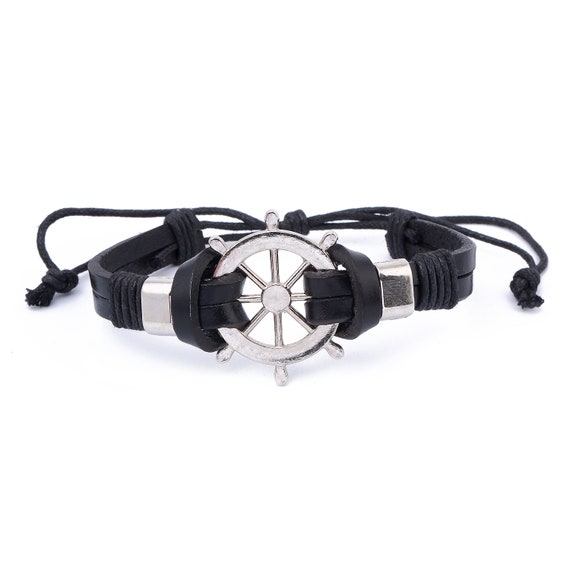 Nautical store leather bracelet