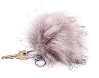 Faux Fur Pom Pom Keychain // Faux Fur Keychain // Fur Key Chain // Fake Fur Keychain // Furry Keychain // Furry Key Chain // Pom Pom Fob