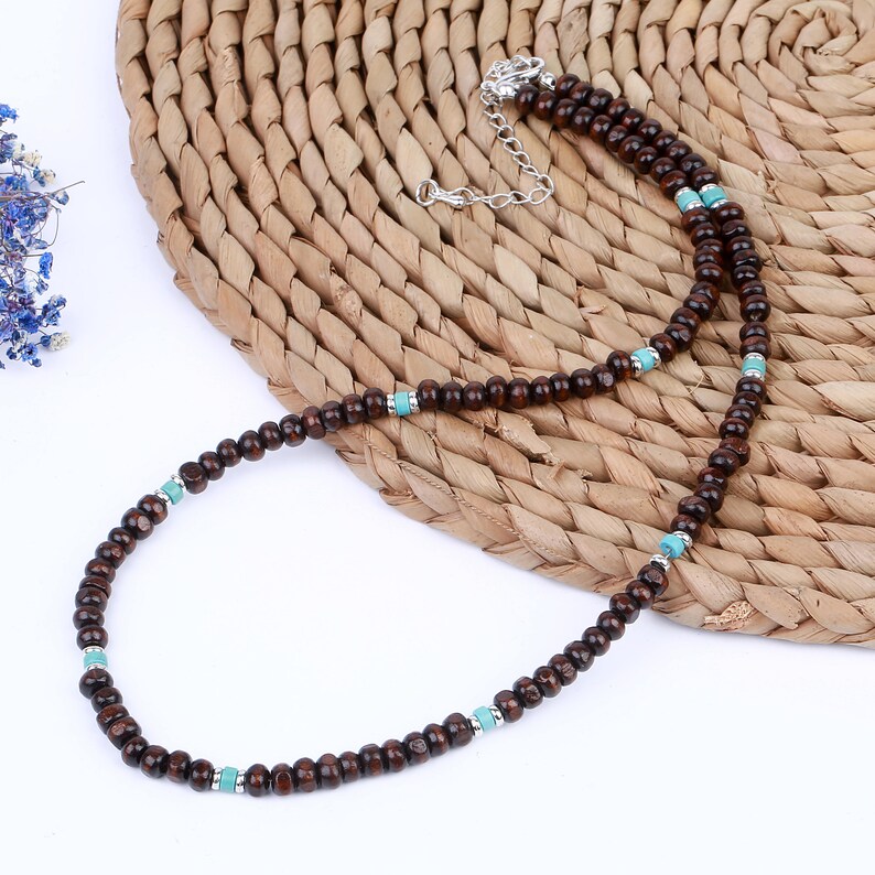 Mens Necklace // Wooden Beads Necklace for Men // Wood Etsy