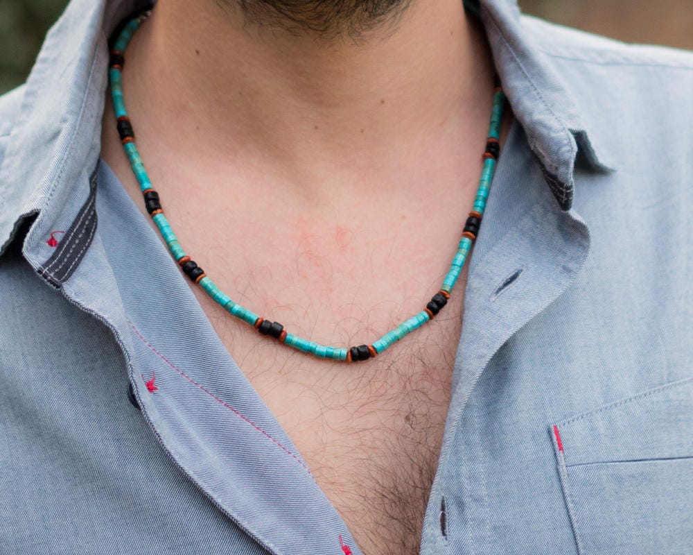 Mens Necklace // Wooden Beads Necklace for Men // Wood Etsy