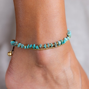 Turquoise Anklet // Turquoise Ankle Bracelet For Women // Women Anklet // Women Ankle Bracelet // Anklets For Women // Beach Anklet image 7