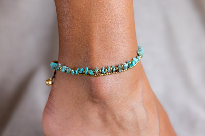 Turquoise Anklet // Turquoise Ankle Bracelet For Women // Women Anklet // Women Ankle Bracelet // Anklets For Women // Beach Anklet image 7