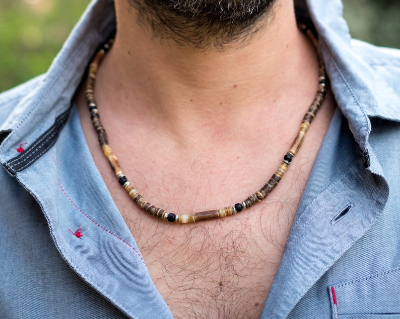 Mens Necklace Wooden Beads For Men Wood Image 0
