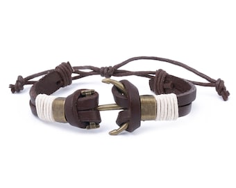 Anchor Bracelet // Nautical Bracelet // Men Leather Bracelet // Women Leather Bracelet // Bracelet Leather // Nautical Leather Bracelet