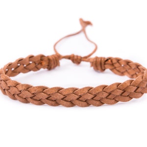 Men's Brown Leather Bracelet / Men Leather Bracelet / Men's Braided Leather Bracelet / Brown Leather Bracelet / Bracelets For Men