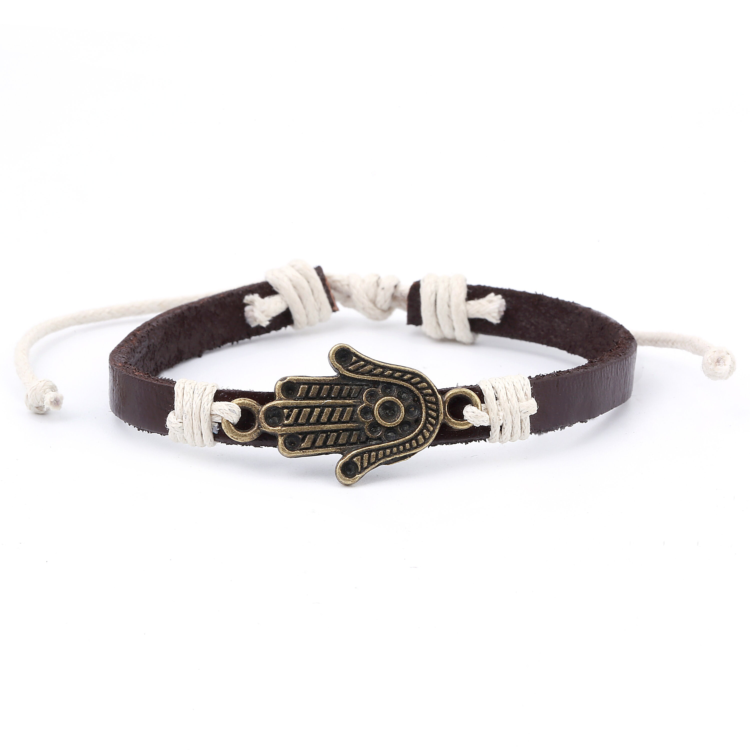 Girls Boho Bracelet / Boho Leather Bracelet / Womens Bracelet / Hamsa Hand Bracelet Hamsa Gift / Protection Jewelry / Girlfriend Gift