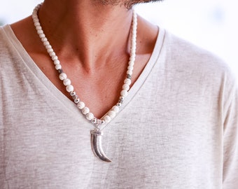 Mens Necklace Tooth Pendant / Mens Jewelry Boho Necklace for Men / Gift for Men / Gift for Him / Boyfriend Gift / Mens Gift / Boho Jewelry