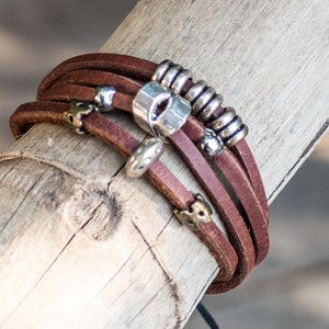 Bangles Bracelet // Multi Strand Leather Bracelet // Leather Multi Strand Bracelet // Mens Leather Bracelet // Leather Bangles Bracelet