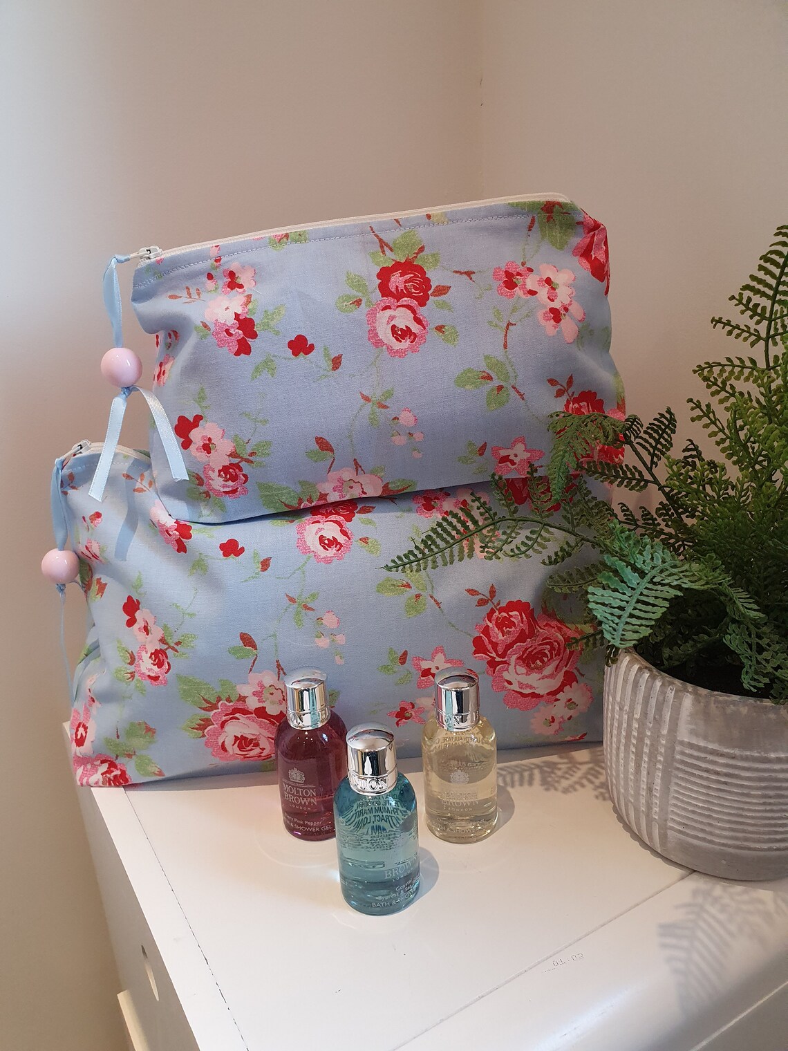 Pretty Cath Kidston fabric gift set of wash bag and makeup bag Etsy