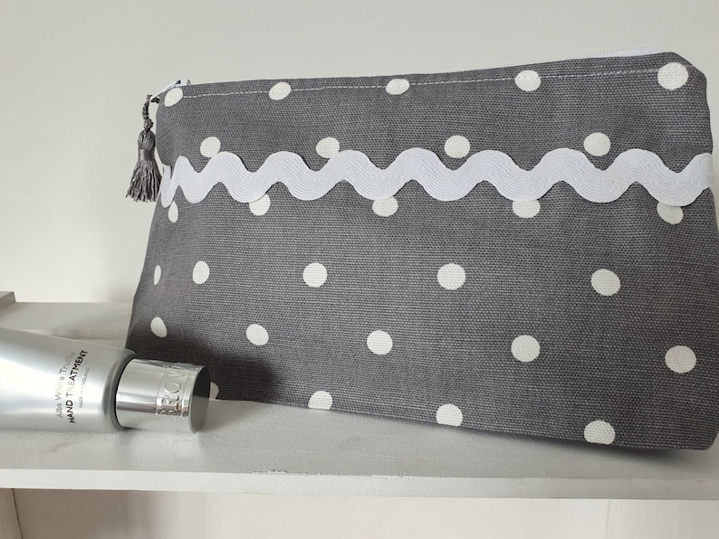 Cotton linen fabric makeup bag