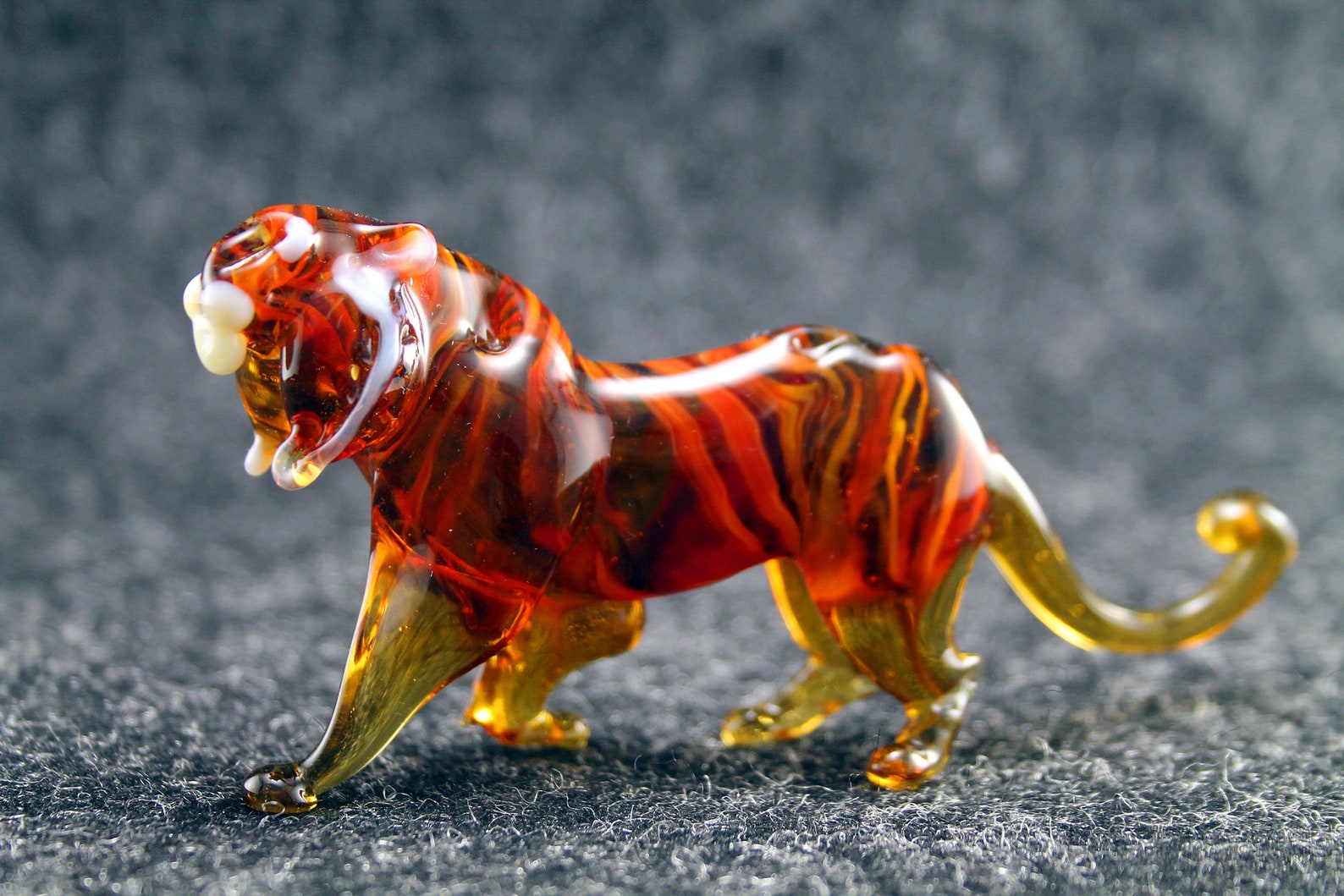 Glass tiger art glass home decor glass tiger fused glass tiger Etsy