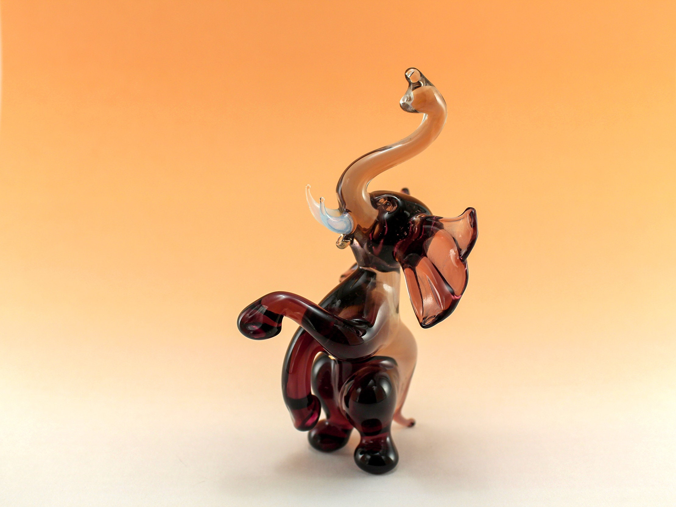 Glass elephant art glass home decor glass elephant fused glass Etsy