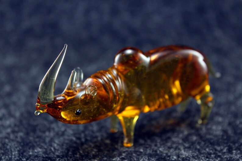 Glass rhinoceros art glass home decor glass rhinoceros fused | Etsy