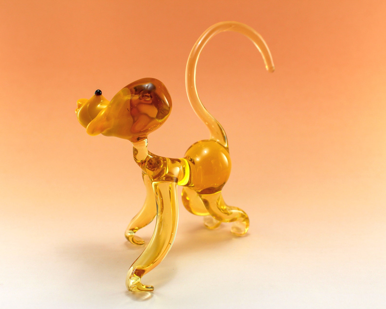 Glass Monkey Glass Figurine Monkey Figurine Glass Figurine Etsy