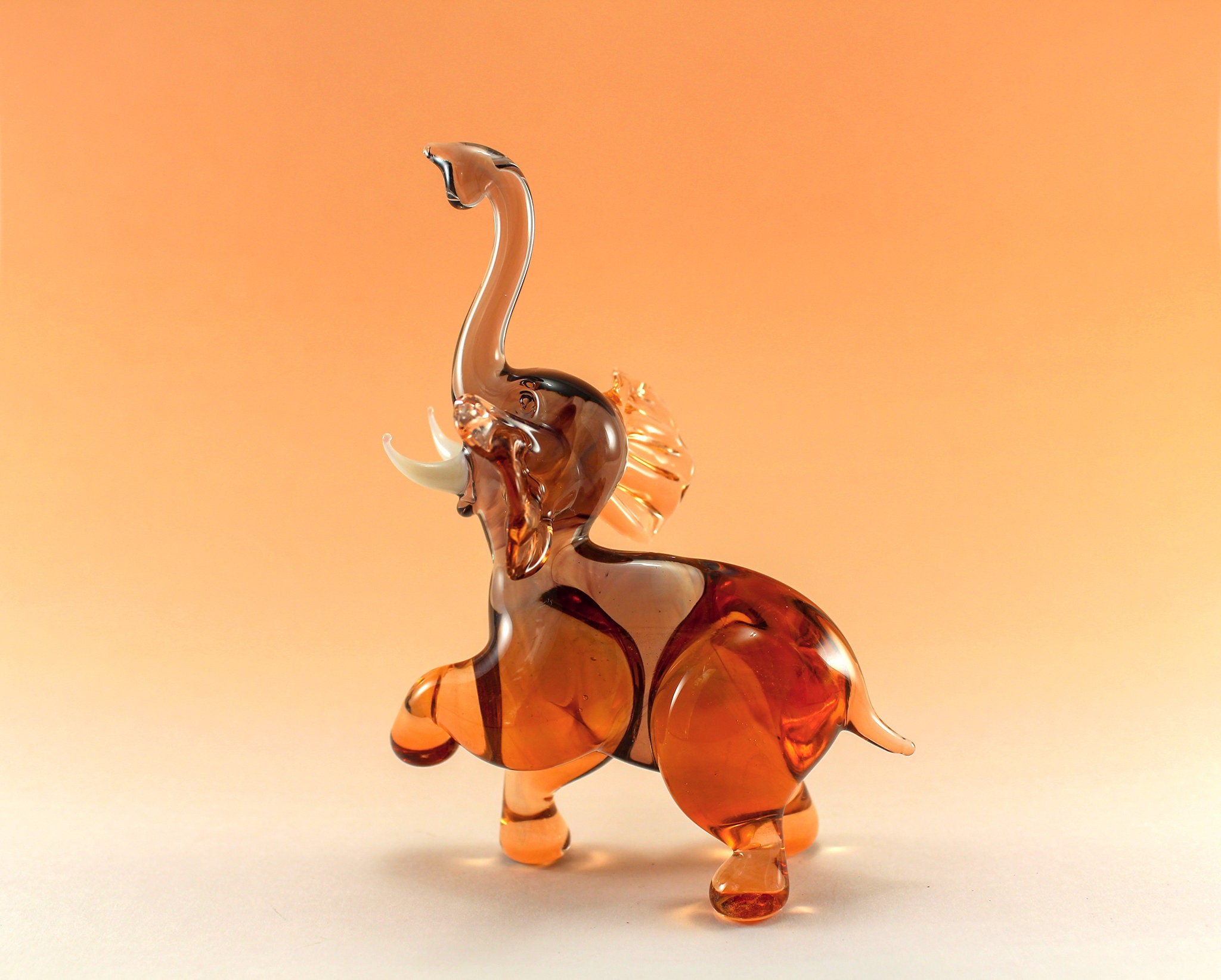 Glass elephant art glass home decor glass elephant fused glass Etsy