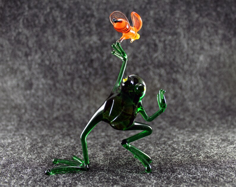Glass frog art glass home decor frog figurine fused glass Etsy
