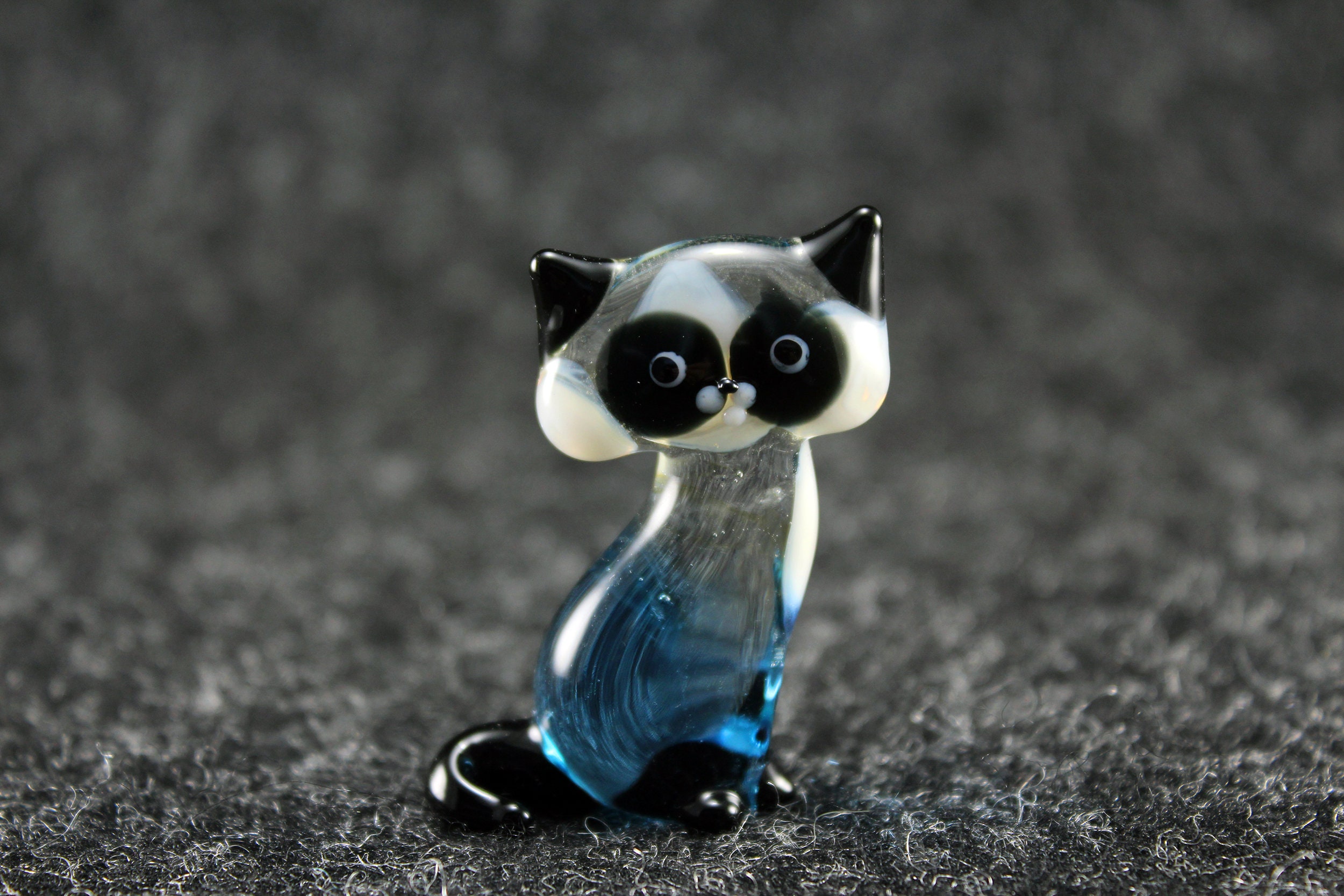 Glass Cat Figurine Glass Cat Glass Animal Sculpture Glass Etsy