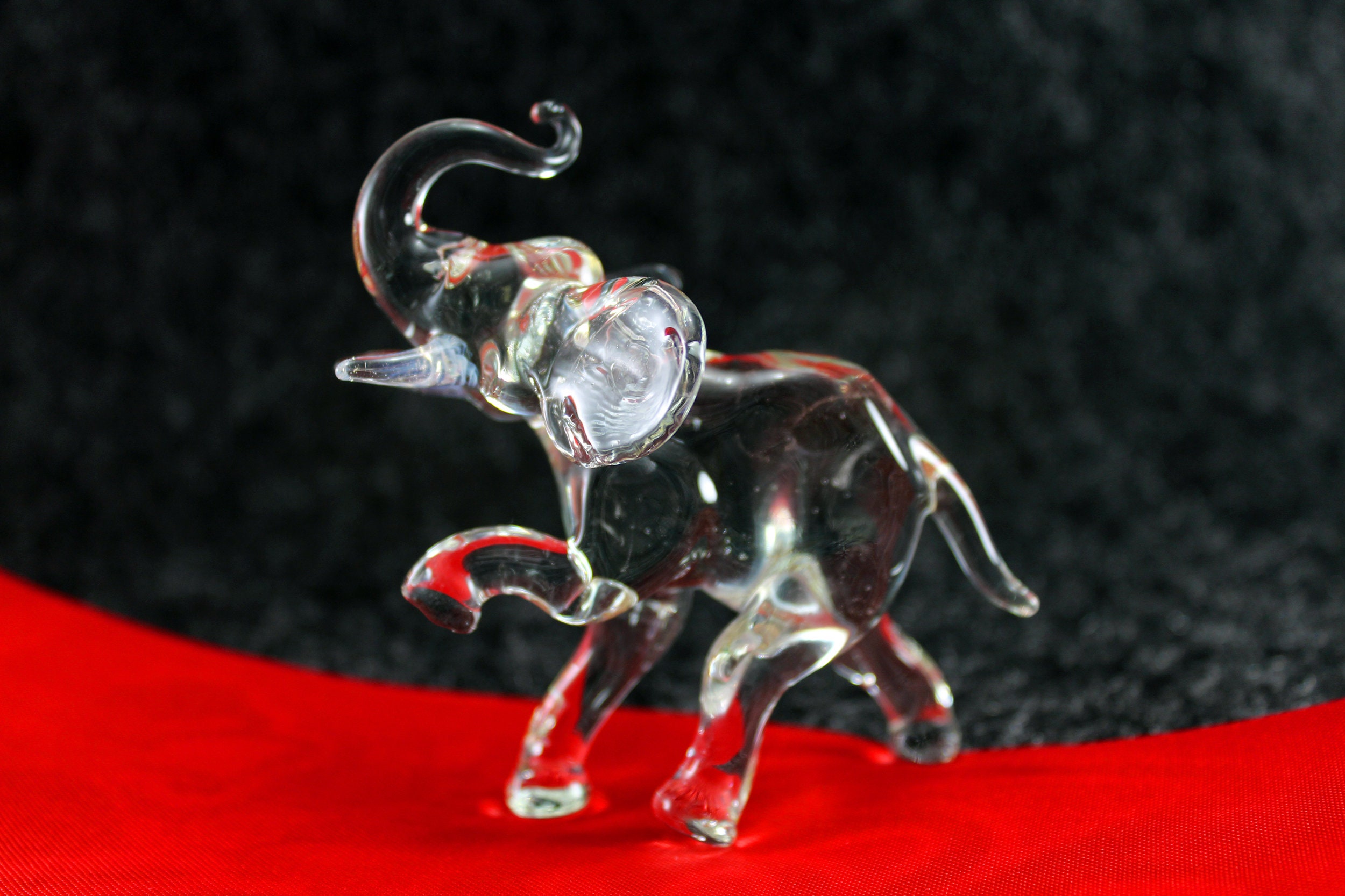 Glass elephant mini figurine art glass home decor glass Etsy