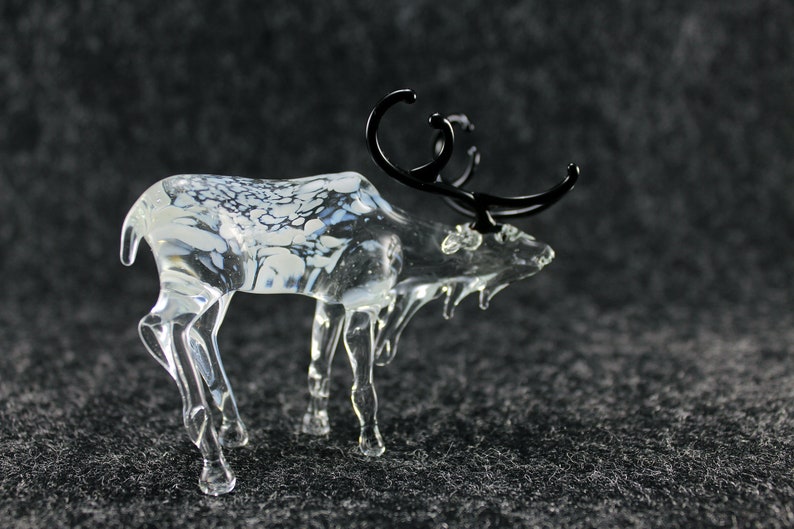 Glass deer figurine art glass home decor glass deer fused Etsy