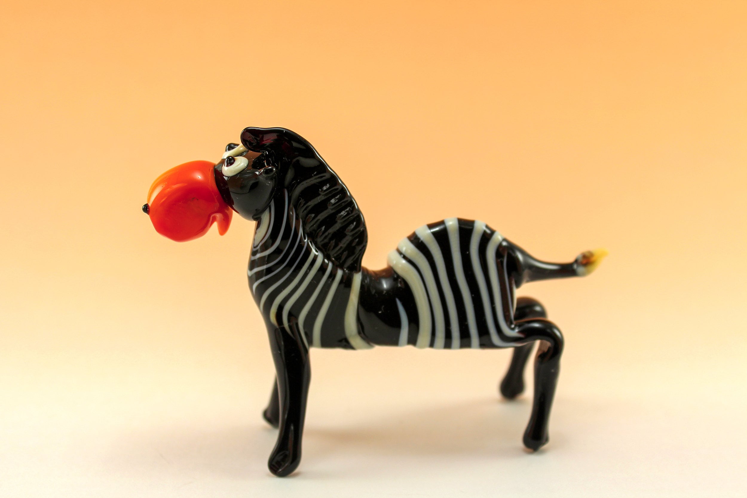 Glass animal figurines Zebra figurine Glass horse Glass Etsy