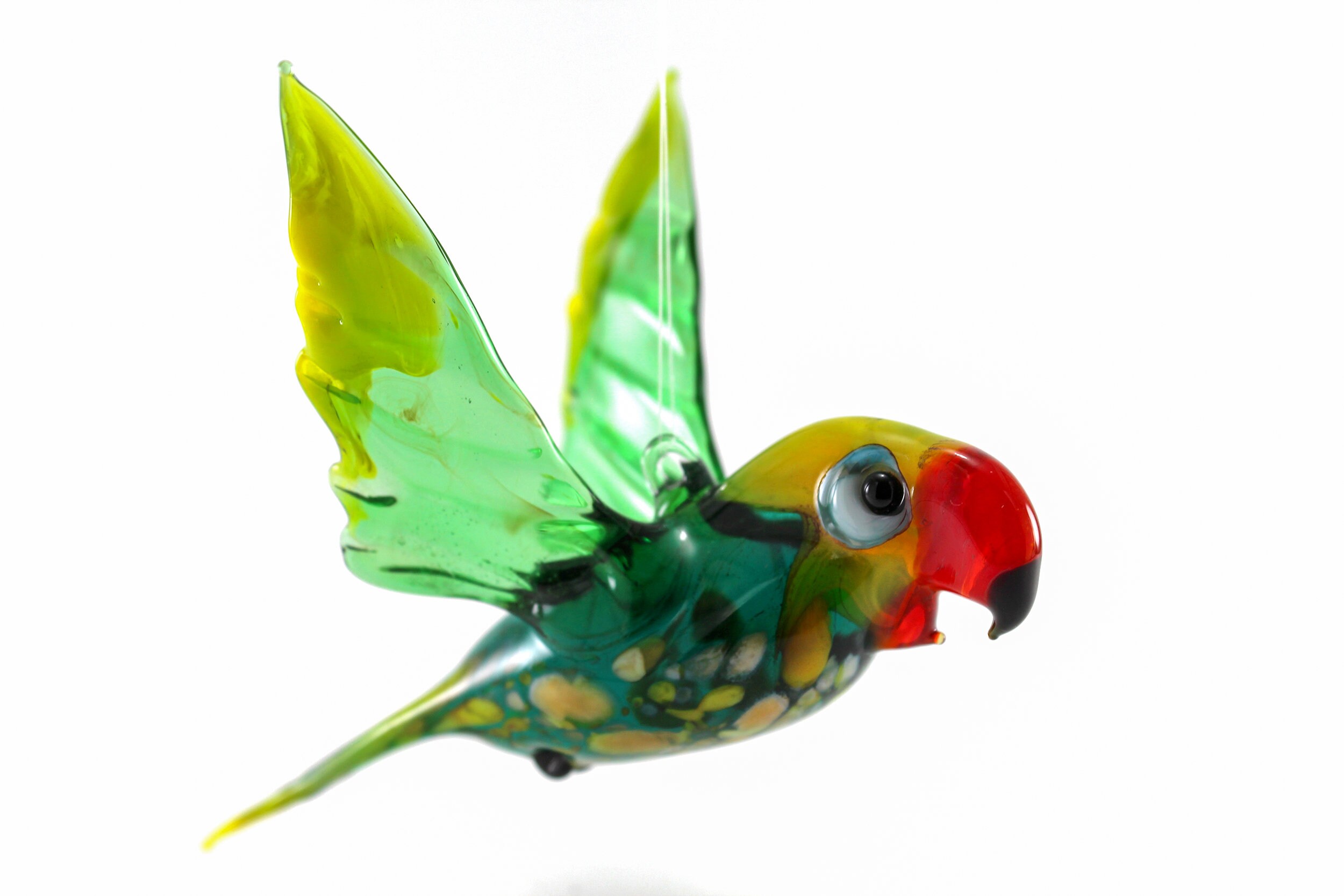 Hand blown glass Parrot bird stained glass suncatcher Etsy