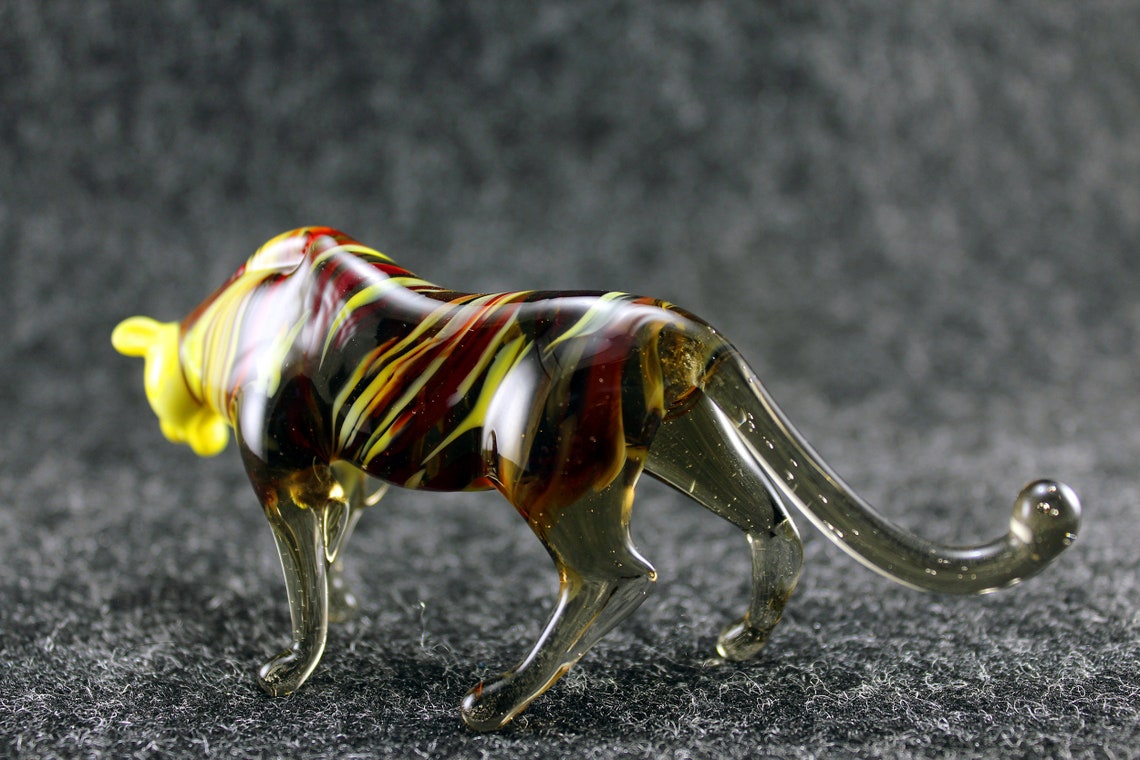 Glass tiger glass figurine home decor fused glass tiger Etsy