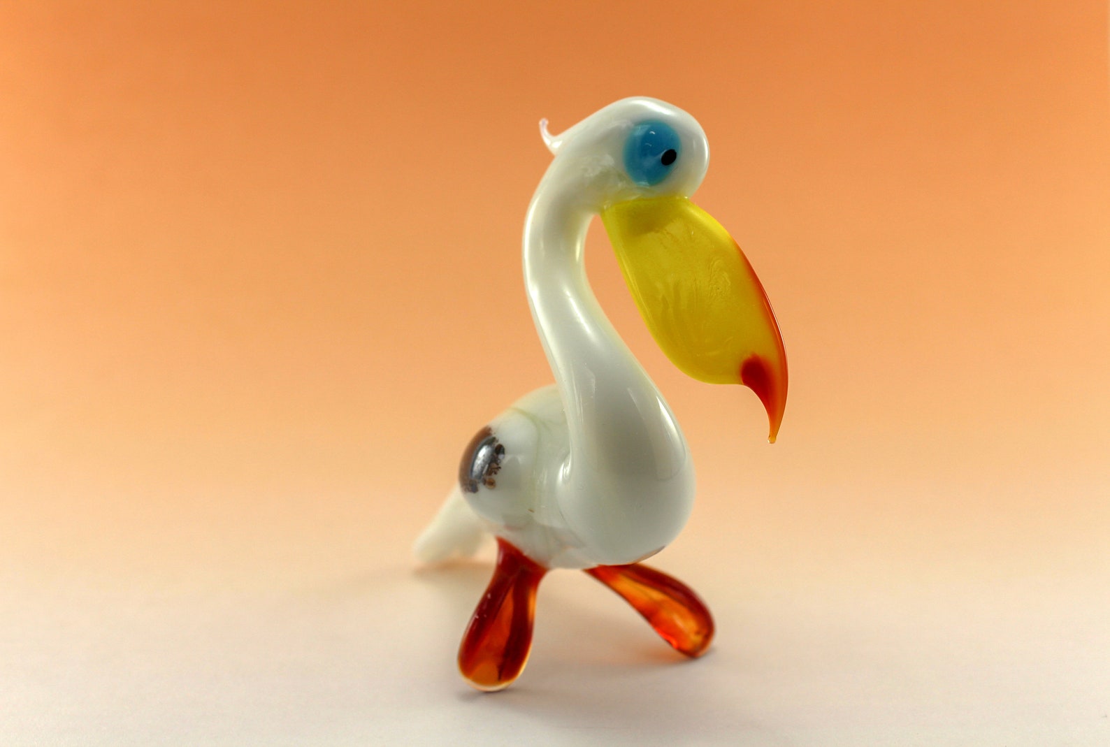 Glass Pelican figurine Glass animals Glass figurine Etsy