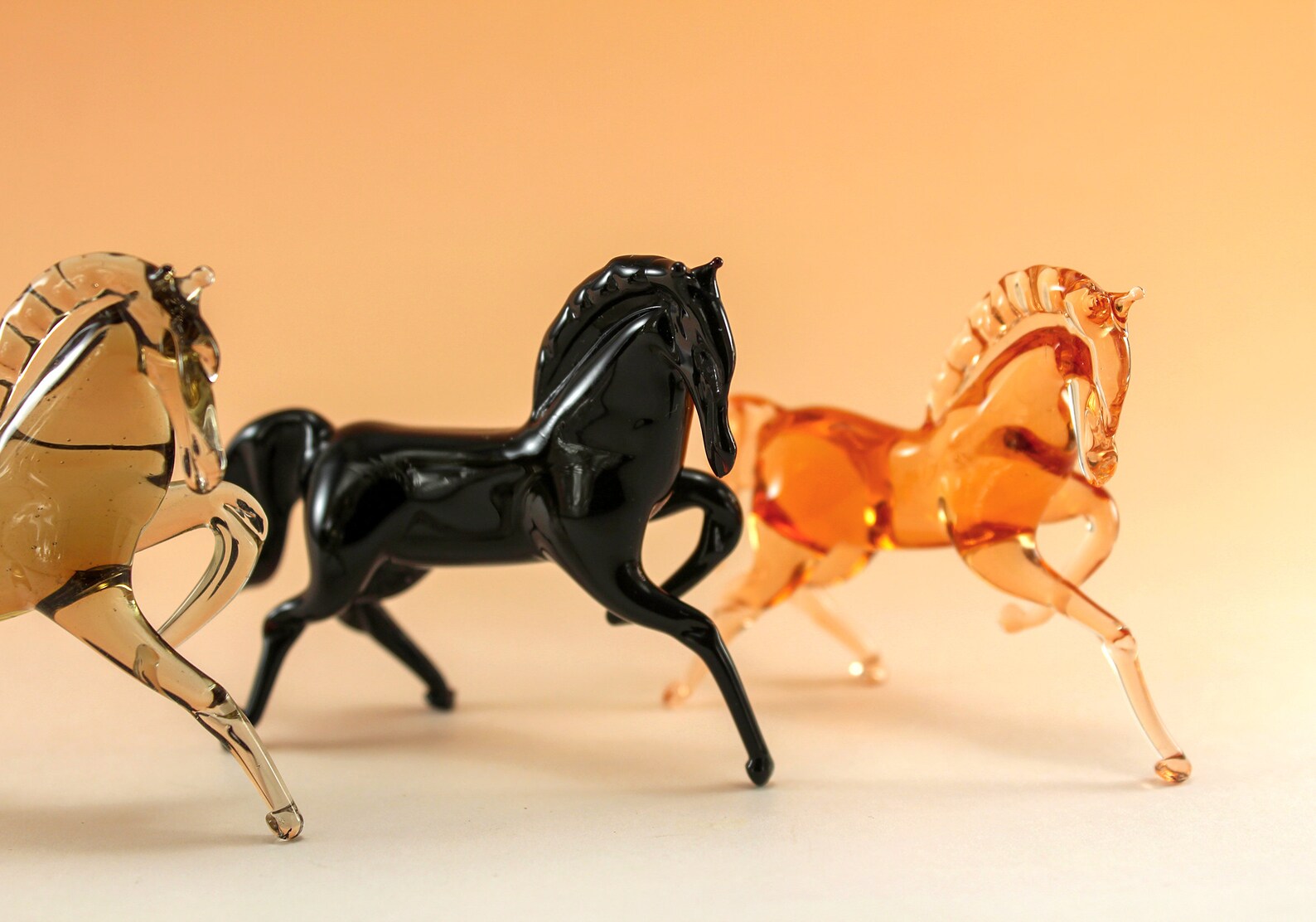 Glass horse art glass home decor black horse fused glass Etsy